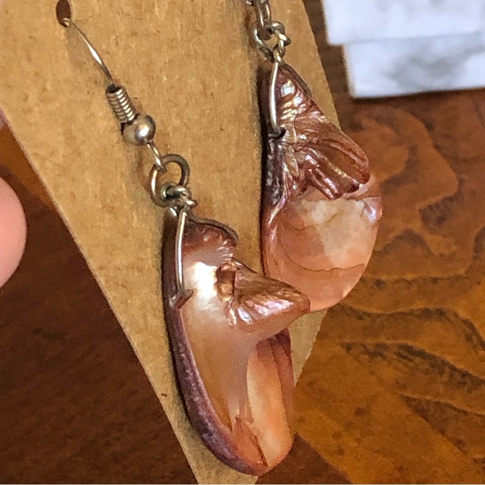 Hand Crafted Raindrop Shape Abalone Shell Earrings - image 5